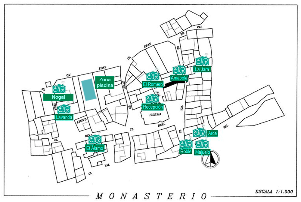 mapa de las casas rurales - El Rincón de Monasterio
